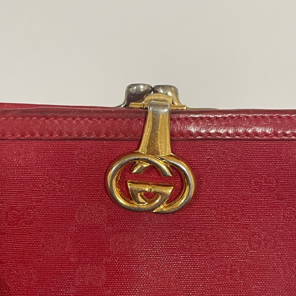 Vintage Red Monogram Gucci Wallet